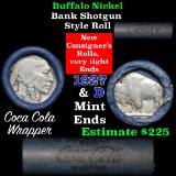 Buffalo Nickel Shotgun Roll in Old Coca-Cola Wrapper 1927 & d Mint Ends (fc)