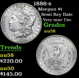 1886-s Semi Key Date Very near Unc Morgan Dollar $1 Grades Choice AU/BU Slider