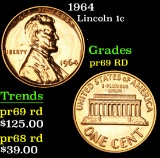 1964 Lincoln Cent 1c Grades Gem++ Proof Red