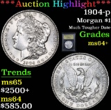 ***Auction Highlight*** 1904-p Much Tougher Date . Morgan Dollar $1 Graded Choice+ Unc By USCG (fc)