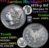 ***Auction Highlight*** 1878-p 8tf . Morgan Dollar $1 Graded Select Unc+ DMPL By USCG (fc)