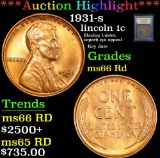 ***Auction Highlight*** 1931-s Lincoln Cent 1c Graded GEM+ Unc RD by USCG (fc)