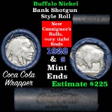 Buffalo Nickel Shotgun Roll in Old Coca-Cola Wrapper 1928 & s Mint Ends (fc)