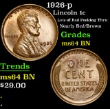 1926-p Lincoln Cent 1c Grades Choice Unc BN