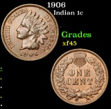 1906 Indian Cent 1c Grades xf+