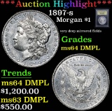 ***Auction Highlight*** 1897-s . Morgan Dollar $1 Graded Choice Unc DMPL By USCG (fc)