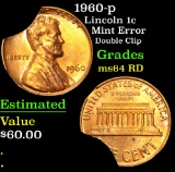 1960-p Lincoln Cent 1c Grades Choice Unc RD