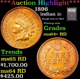 ***Auction Highlight*** 1896 Indian Cent 1c Graded Choice+ Unc RD by USCG (fc)