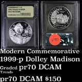 1999-p Dolley Madison Modern Commem Dollar $1 Graded GEM++ Proof Deep Cameo by USCG