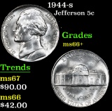 1944-s . . Jefferson Nickel 5c Grades GEM++ Unc