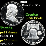 1963 . . Franklin Half Dollar 50c Grades GEM++ Proof Deep Cameo