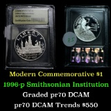 *Auction Highlight* 1996-P Smithsonian Institution Modern Comem $1 Graded Gem+ Proof DCAM by USCG fc