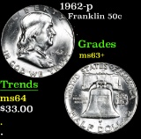 1962-p . . Franklin Half Dollar 50c Grades Select+ Unc