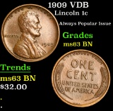 1909 VDB Lincoln Cent 1c Grades Select Unc BN