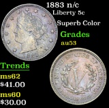 1883 n/c Liberty Nickel 5c Grades Select AU