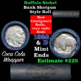 Buffalo Nickel Shotgun Roll in Old Coca-Cola Wrapper 1928 & d Mint Ends (fc)