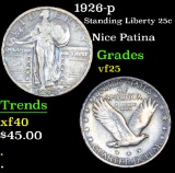 1926-p Standing Liberty Quarter 25c Grades vf+
