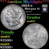 ***Auction Highlight*** 1884-s Nice breast feathers Morgan Dollar $1 Graded Select+ Unc By USCG (fc)