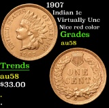 1907 Indian Cent 1c Grades Choice AU/BU Slider