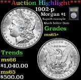 ***Auction Highlight*** 1902-p Much better Date Morgan Dollar $1 Graded GEM+ Unc By USCG (fc)