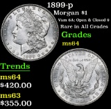 1899-p Vam 6A; Open & Closed 9 Rare in All Grades Morgan Dollar $1 Grades Choice Unc