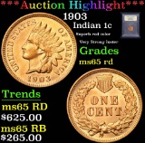 ***Auction Highlight*** 1903 Indian Cent 1c Graded GEM Unc RD by USCG (fc)