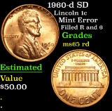 1960-d SD Lincoln Cent 1c Grades GEM Unc RD