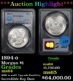 ***Auction Highlight*** PCGS 1894-o Morgan Dollar $1 Graded ms64 By PCGS (fc)