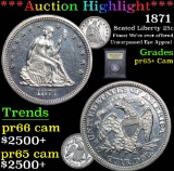 ***Auction Highlight*** 1871 Seated Liberty Quarter 25c Graded GEM+ Proof Cameo by UsCG (fc)