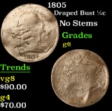 1805 Draped Bust Half Cent 1/2c Grades g+