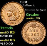 1901 Indian Cent 1c Grades Choice+ Unc RB