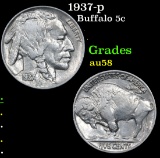 1937-p . . Buffalo Nickel 5c Grades Choice AU/BU Slider