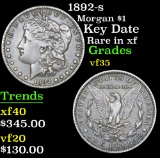 1892-s Key Date Rare in xf Morgan Dollar $1 Grades vf++