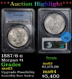 ***Auction Highlight*** PCGS 1887/6-o Morgan Dollar $1 Graded ms63 By PCGS (fc)