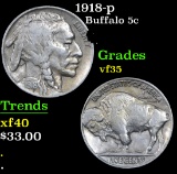 1918-p . . Buffalo Nickel 5c Grades vf++