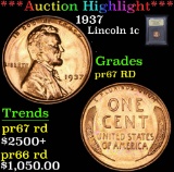 ***Auction Highlight*** 1937 Lincoln Cent 1c Graded Gem++ Proof Red by UsCG (fc)