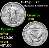 1917-p TY1 . . Standing Liberty Quarter 25c Grades vf++