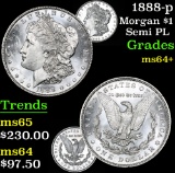 1888-p Semi PL . Morgan Dollar $1 Grades Choice+ Unc