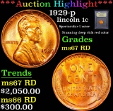 ***Auction Highlight*** 1929-p Lincoln Cent 1c Graded GEM++ Unc RD by USCG (fc)