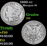 1890-cc Morgan Dollar $1 Grades f+