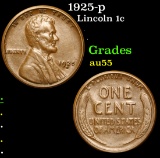 1925-p Lincoln Cent 1c Grades Choice AU