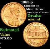 1983-p Lincoln Cent 1c Grades Select Unc RD