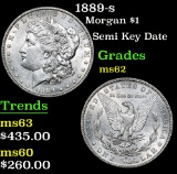 1889-s Semi Key Date . Morgan Dollar $1 Grades Select Unc