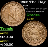 1863 The Flag Civil War Token 1c Grades Choice AU