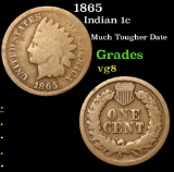 1865 Indian Cent 1c Grades vg, very good