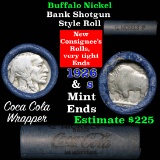 Buffalo Nickel Shotgun Roll in Old Coca-Cola Wrapper 1926 & s Mint Ends (fc)