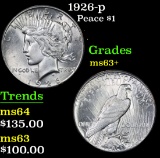 1926-p Peace Dollar $1 Grades Select+ Unc