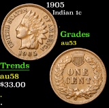 1905 Indian Cent 1c Grades Select AU