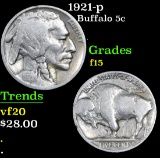 1921-p . . Buffalo Nickel 5c Grades f+