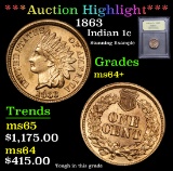 ***Auction Highlight*** 1863 Indian Cent 1c Graded Choice+ Unc By USCG (fc)